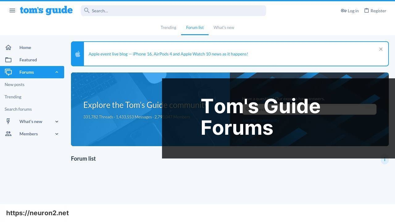 https://forums.tomsguide.com/ screenshot