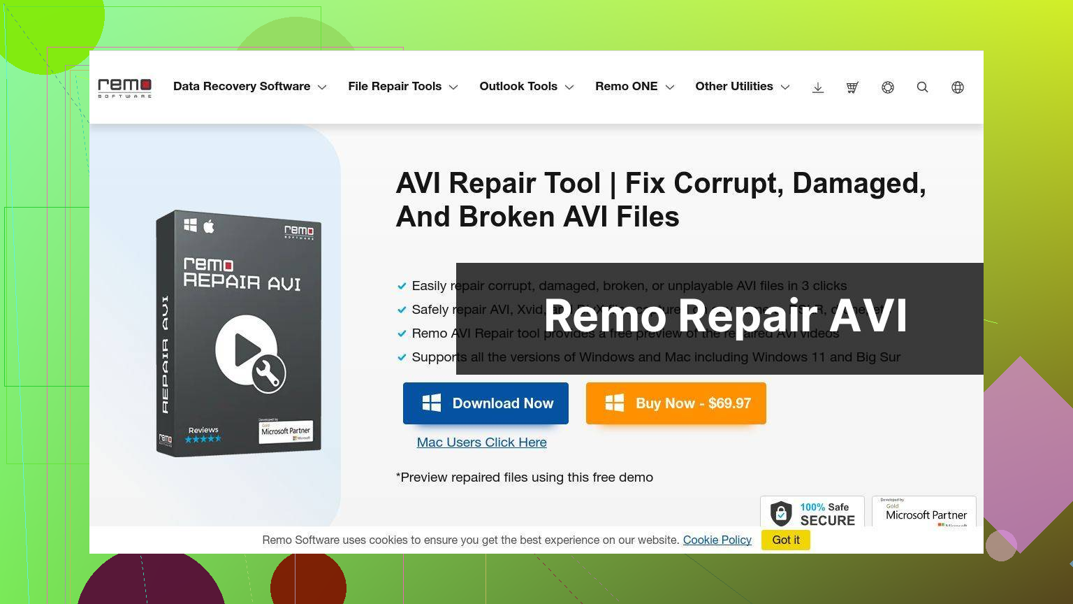 https://www.remosoftware.com/remo-repair-avi screenshot